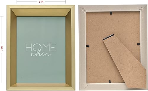 Miniatura 3 de ArtbyHannah Juego de 4 portarretratos dorados simples y modernos de 5 x 7 pulgadas con vidrio de alta definición para decoración del hogar o boda