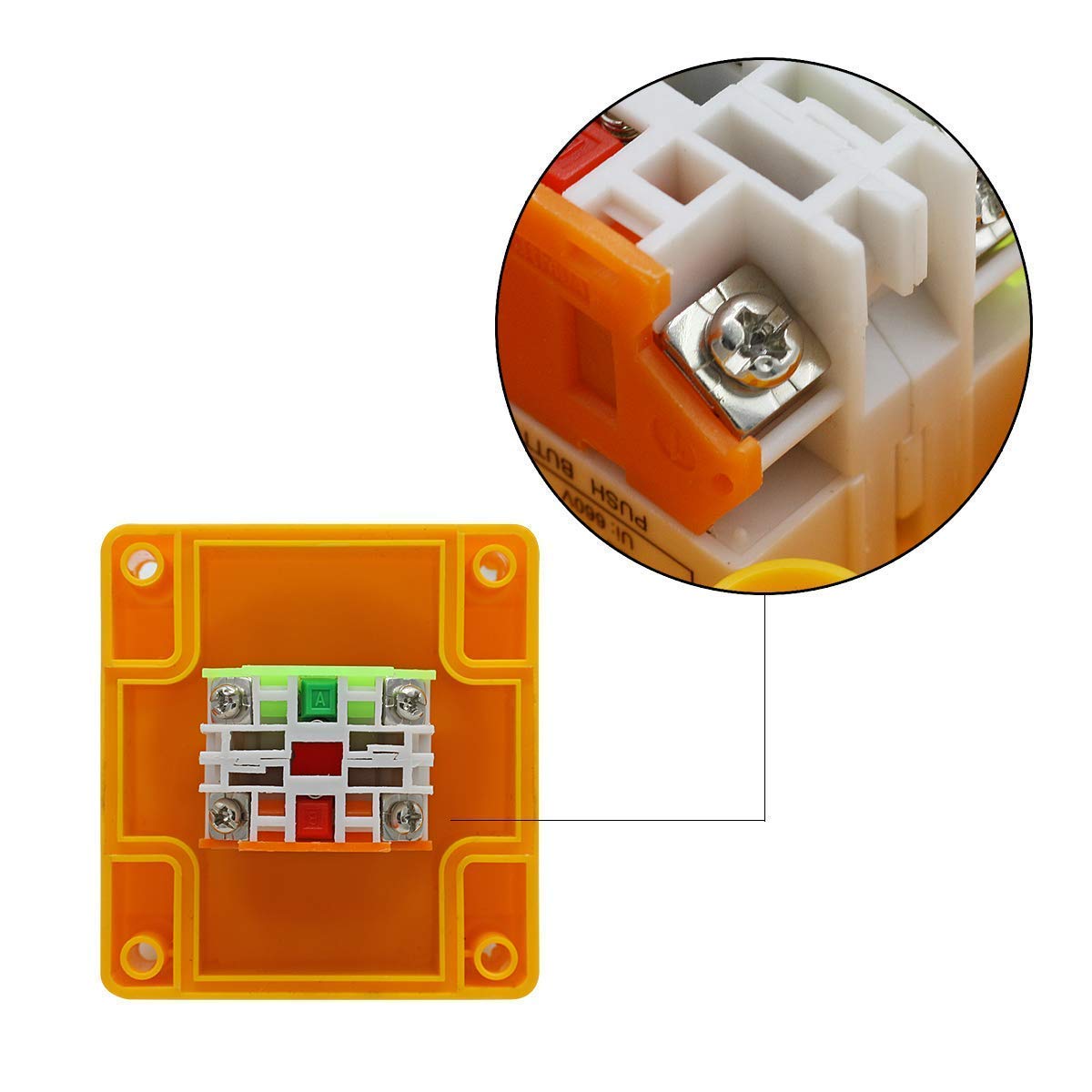 Bouton Poussoir Momentané - Etanche - 12mm - Rouge