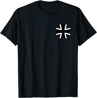 German Luftwaaffe Iron Cross Federal Defence Force Unisex Adult T-Shirt Black Short Sleeve Classic Fit Collarless Crew Neck Solid T-Shirt