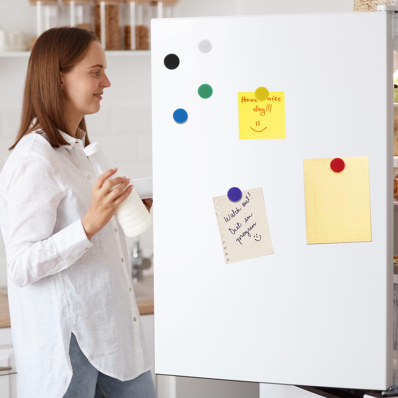 28 Magneti Per Frigorifero - Ø 30mm - Colorati E Potenti - Per Lavagne E Bacheche - Foto 8