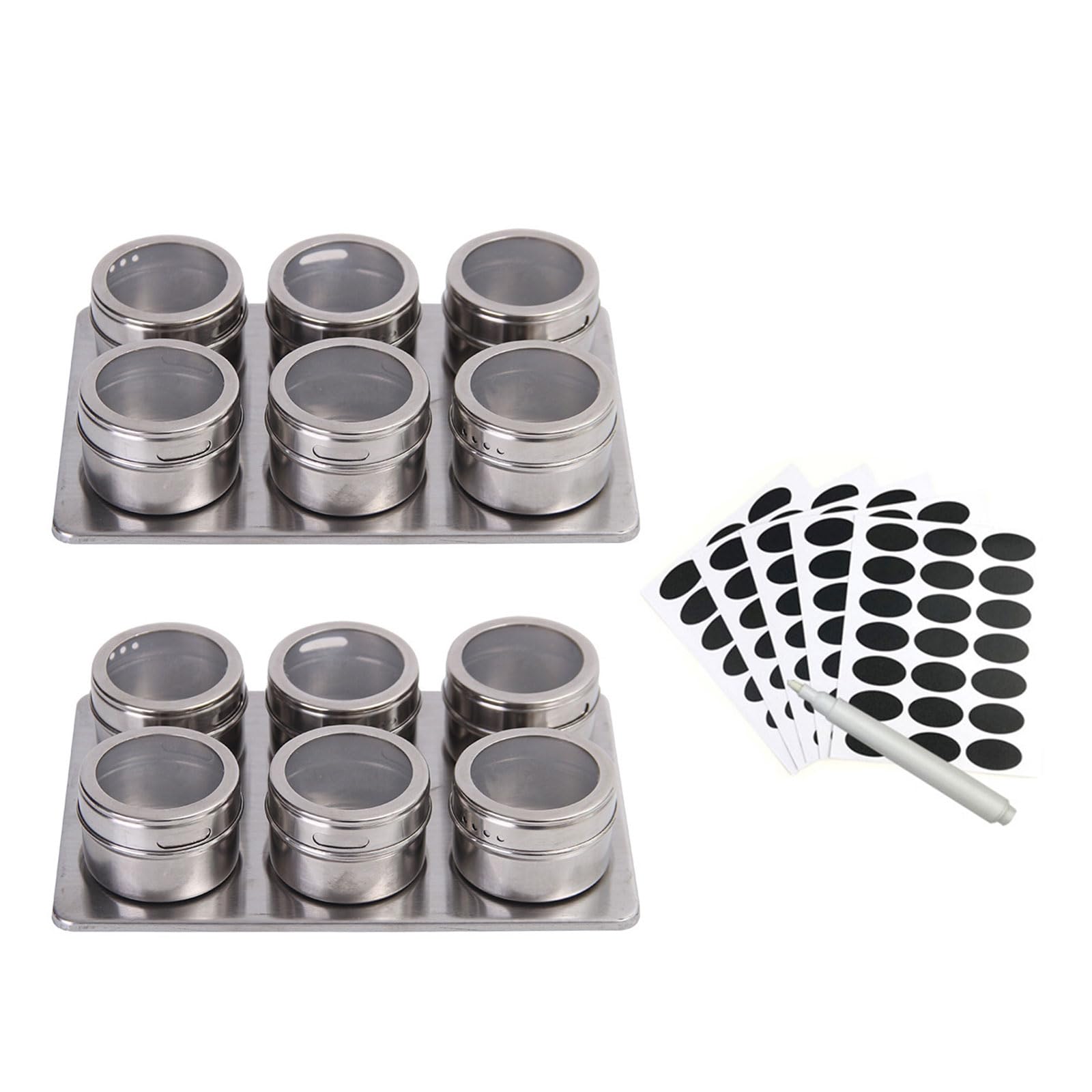 Gewürz-Organizer, Küchen-Gewürzbox, Edelstahl, für Kochbegeisterte, Gewürzdosen-Set, 12 Stück