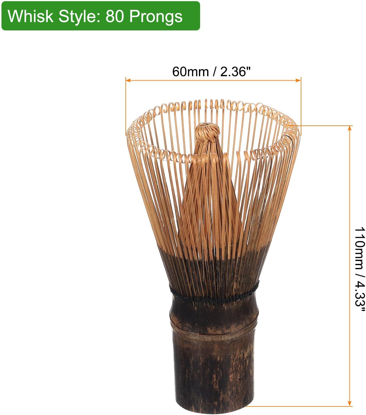 HARFINGTON Matcha Green Tea Whisk 80 Prongs Japanese Bamboo Whisk Chasen Preparing Matcha Powder Brush Tool Tea Traditional Scoop, Purple Yellow