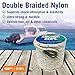 Better Boat Premium Anchor Rope, 100 Ft Double Braided White Nylon Marine Line, Reflective 3/8 Inch Reel for Anchors and Boats - White