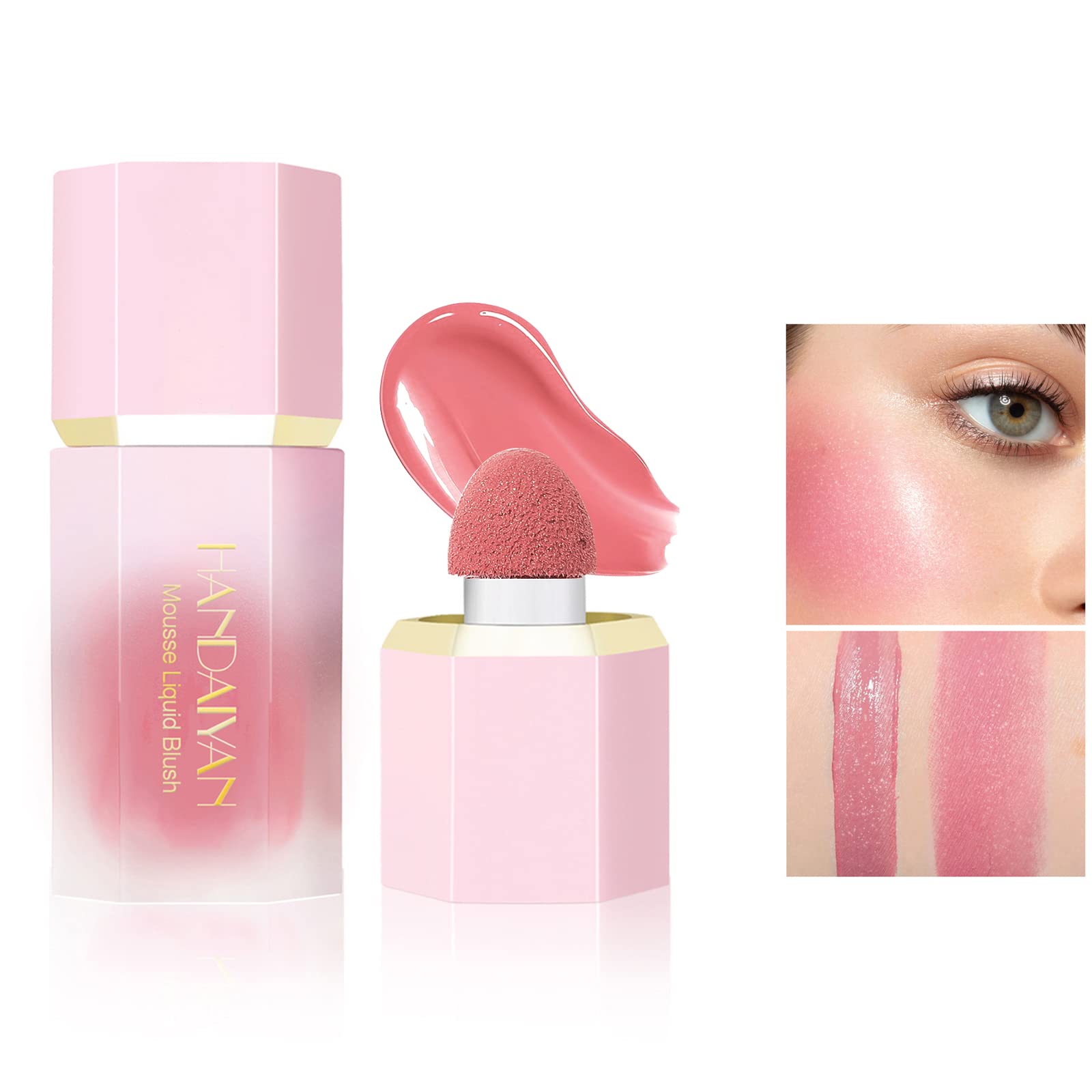Liquid Blush, Colorete Liquido Blush Rubor en Crema, Colorete en Barra Liquid Blush, Rubor líquido, Colorete En Crema Hidratante Transpirable, Hidratante Ligero, De Aspecto Natural, Suave-1#love cake