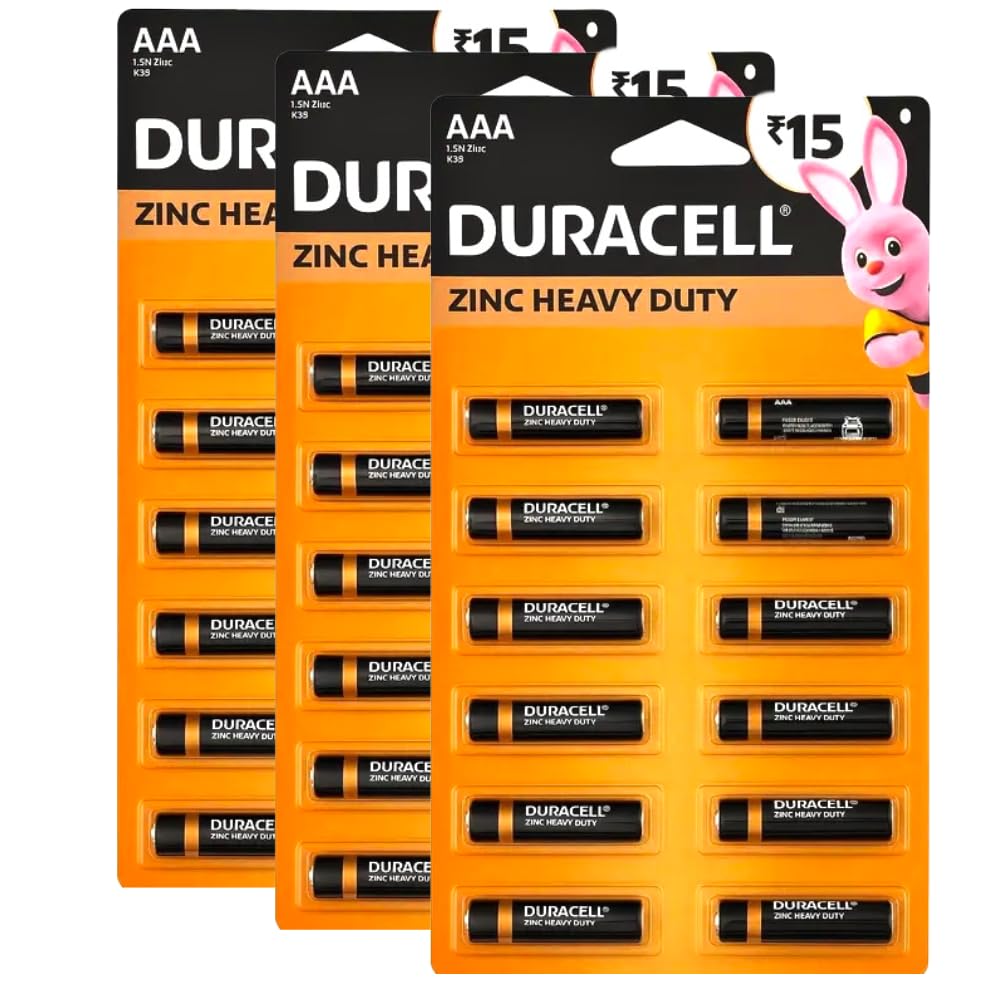 Duracell 2026 Launched Zinc Heavy Duty Battery, 100% Longer Lasting, Anti-Leak Turbolock Technology, Eco-Friendly Batteries for Every-Day Household Devices (Pack of 36, AAA)-picture-37