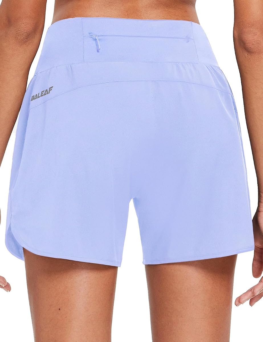Pantalones cortos de entrenamiento para correr de 5" para mujer con forro deportivo de secado rápido