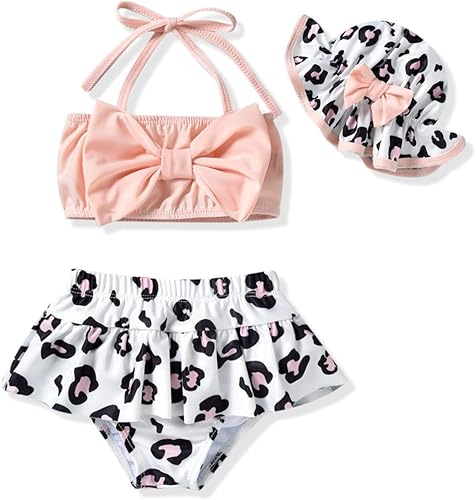 Miniatura 7 de Aalizzwell Traje de baño bikini de 2 piezas con sombrero para bebé niña