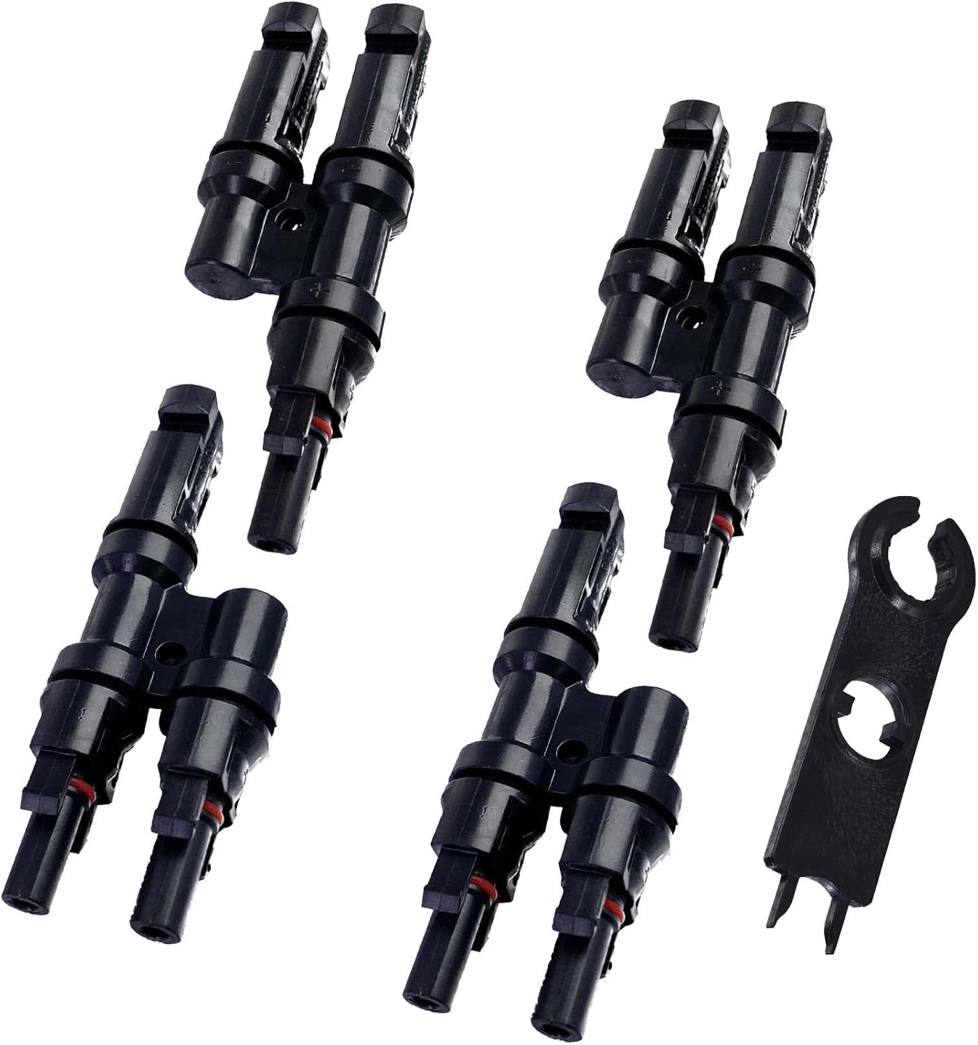 Solar Connectors Y Branch, IP67 Waterproof Solar Panel y Connector Solar 2 to 1 Adapter for Parallel Connection Between Solar Panels (M/FF + F/MM)