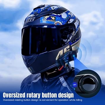 Fodsports FX6 Motorcycle Bluetooth Headset, 6 Riders Group Motorcycle Intercom Bluetooth, 1000M Motorbike Helmet Communication Systems/Voice Command/Universal Pairing/FM Radio(2 Pack)
