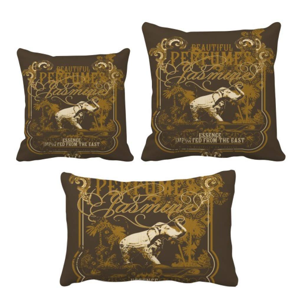 Housse de coussin éléphant tropical marron déco maison salon