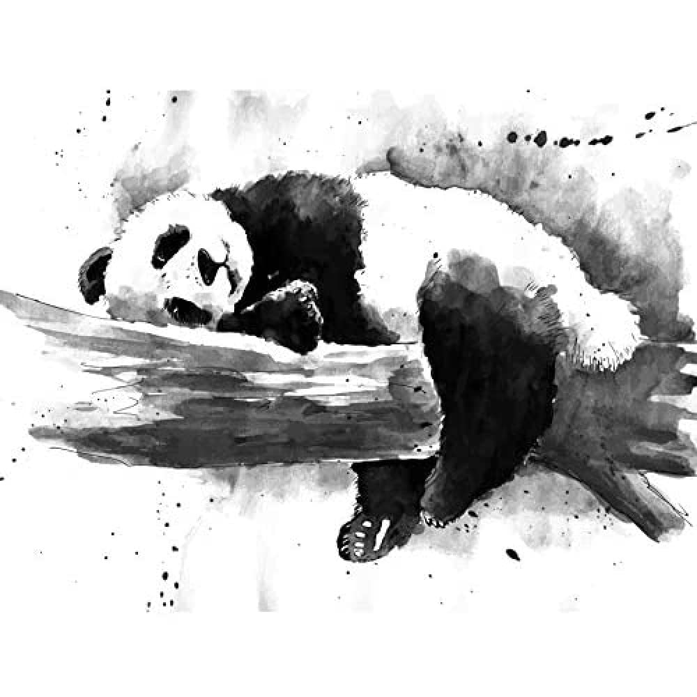 Wee Blue Coo Panda Sleeping Watercolour Art Print Canvas Premium Wall Decor Poster