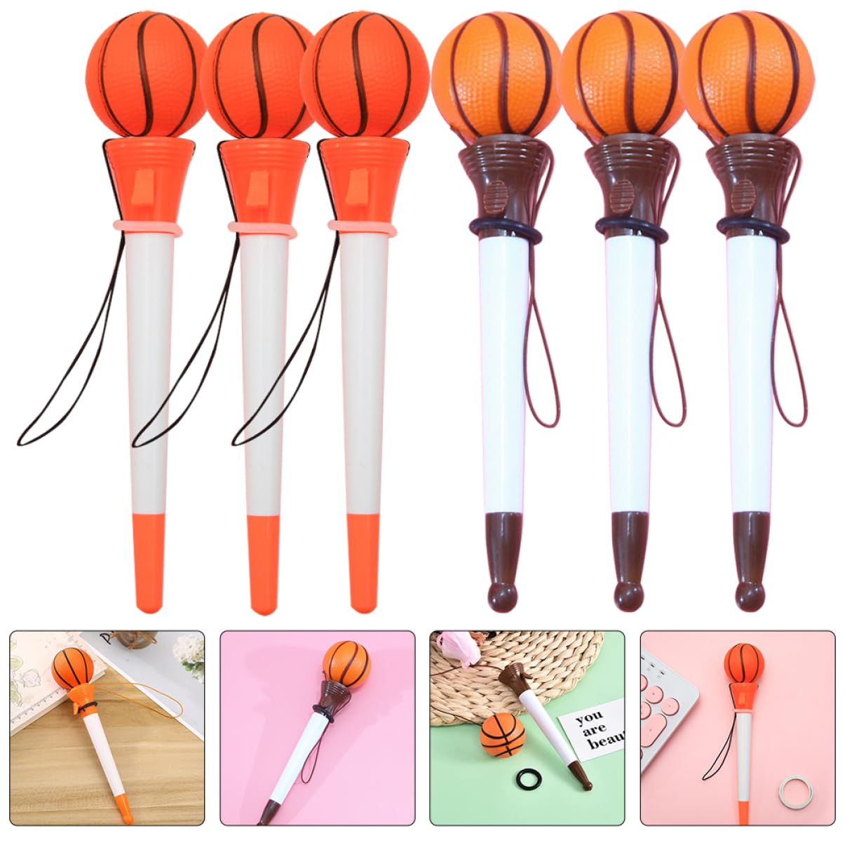 NUOBESTY 4 Set Penna A Sfera Da Basket Penne Per Ragazzi Evidenziatori Cestino Sport Netball Pennagel Penne A Inchiostro Nero Per Donna Penne A Sfera Da Basket Plastica 6 Pezzi * 4