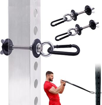 J Bryant Power Rack Attachments, Set of 2 Heavy Duty Squat Rack Accessories, Fits 2x2 & 3x3 Uprights, 5/8" or 1" Holes, Ideal for Resistance Band Strength Training and Fitness