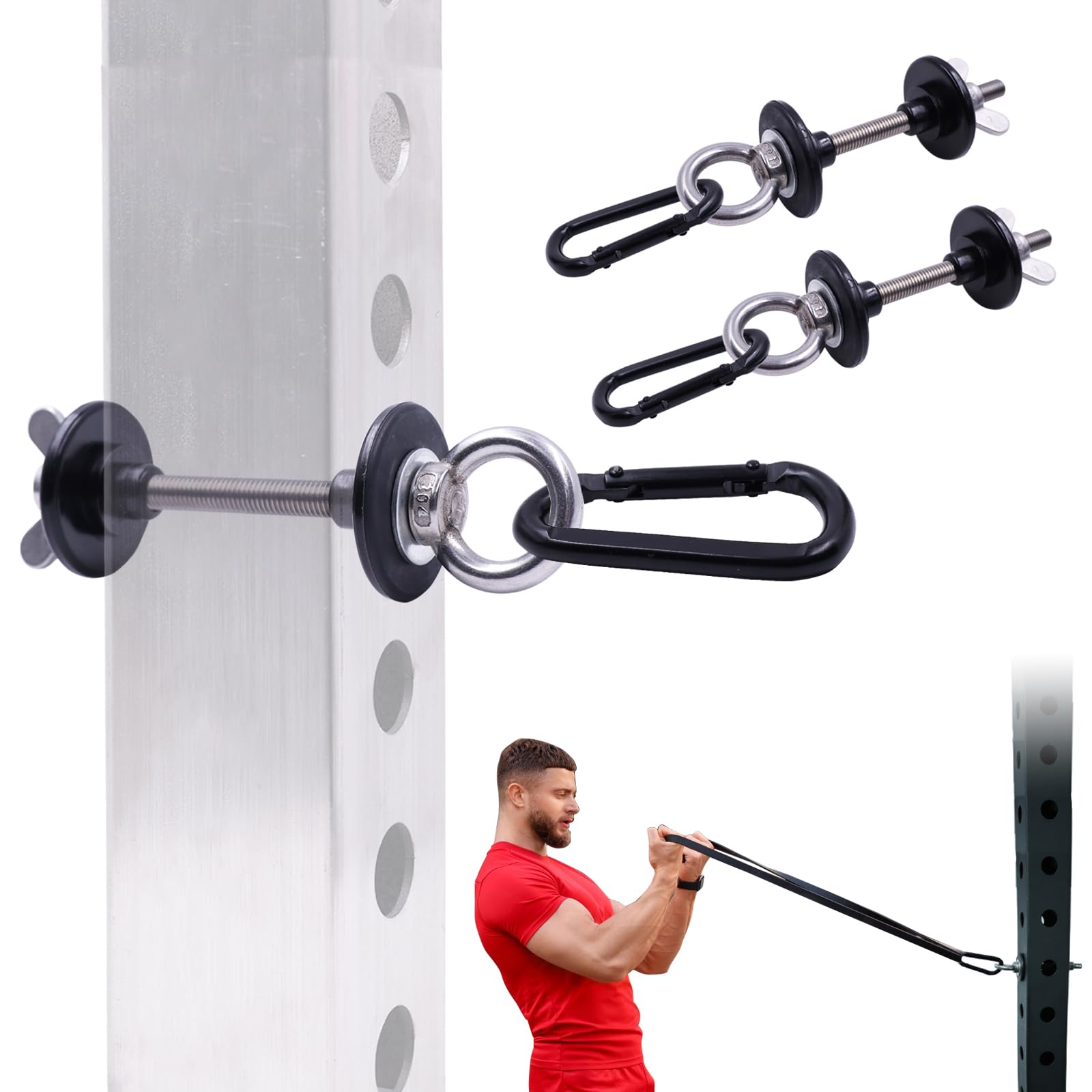 J Bryant Power Rack Aufsätze, Set mit 2 robusten Kniebeugen-Rack-Zubehör, passend für 2 x 2 & 3 x 3 Aufrechte, 1,6 cm oder 2,5 cm Löcher, ideal für Widerstandsband, Krafttraining und Fitness