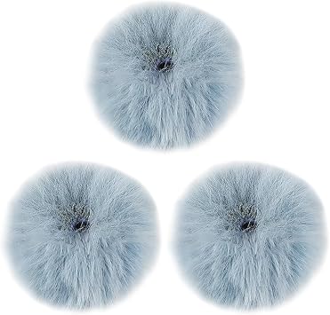 GSHLLO 3 Pcs Furry Lavalier Microphone Wind Muff Mic Protection Cover Windshields Mini Lapel Mic Windscreen Small Fur Mic Wind Screen Microphone Pop Filter Cover Blue