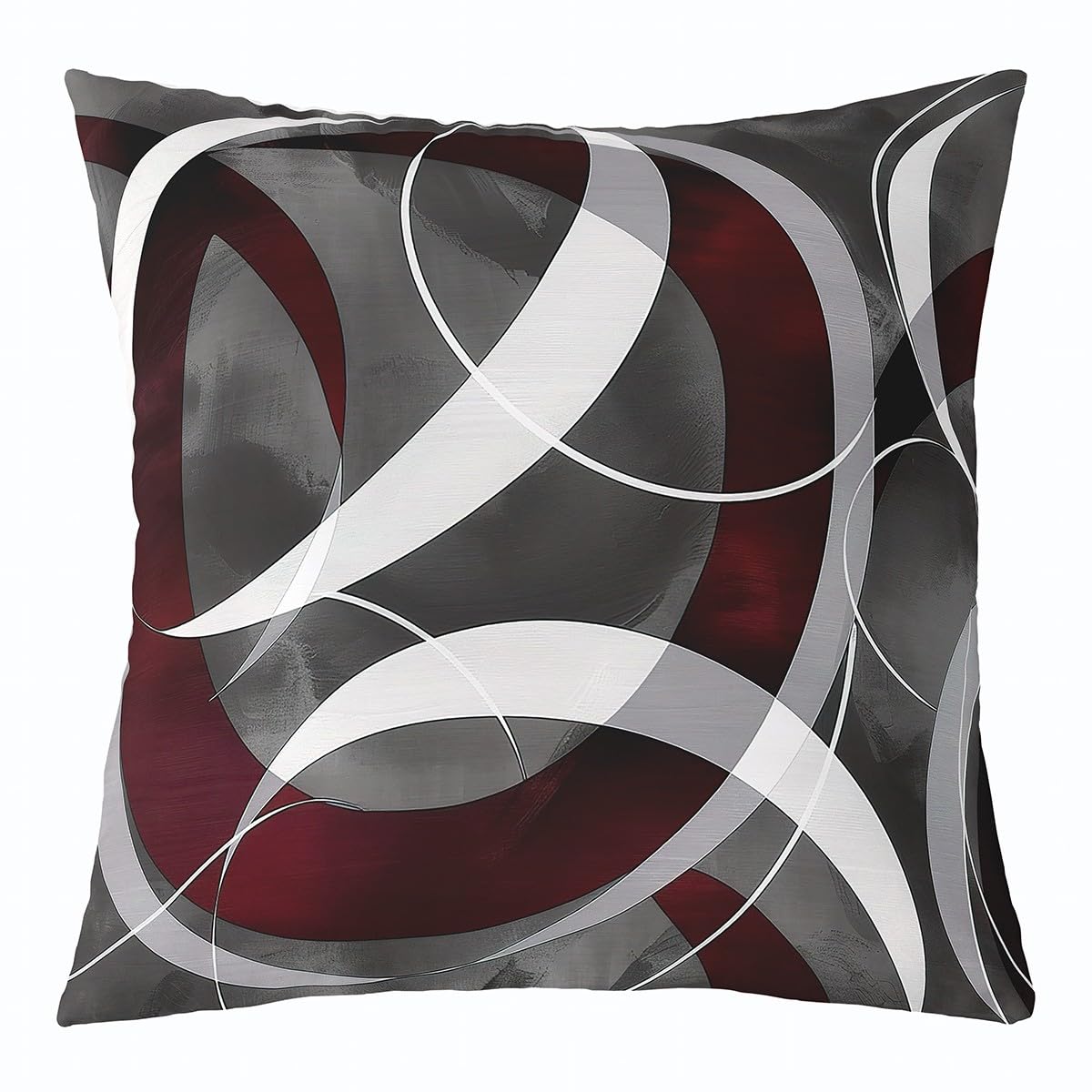 Homemissing Geometric Reversible Throw Pillow Covers 60x60cm Modern Art Pillow Covers Geometry Square Cushion Covers Set of 1 Luxury Throw Pillowcases Black Grey White Outdoor Pillows Covers