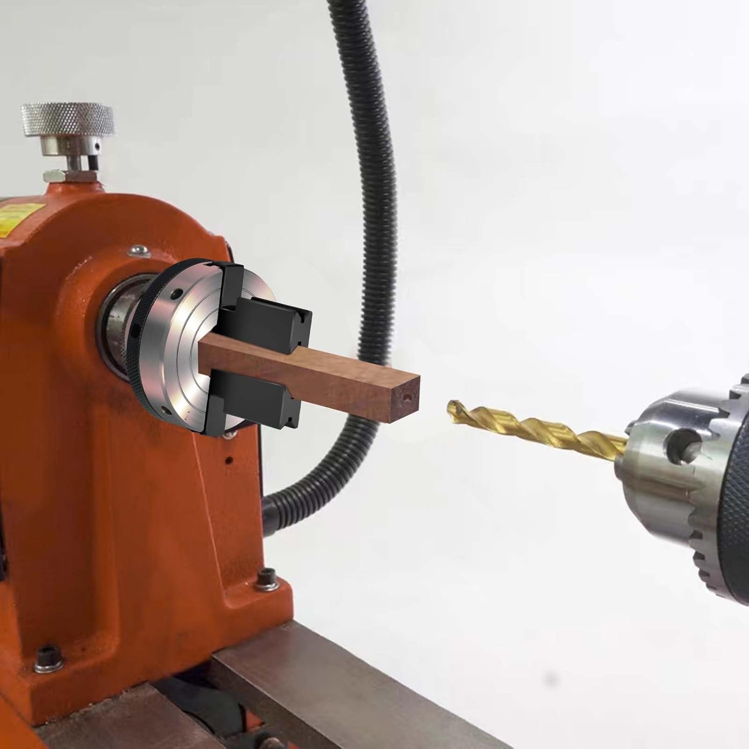 3-1/4 inch 2-Jaws Pen Drilling Wood Lathe Chuck with 1" X 8TPI Headstock Thread, Dedicated Reversible Self-Centering Pen Drilling Lathe Chuck for Woodturning Pen Turning Lathe