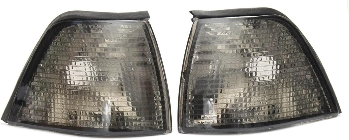 1 Pair Car Corner Turn Signal Light Corner Lights Lamp With 4 Colors Lens Compatible With BMW 3 Series E36 4DR 1992-1999 63138353279/63138353280(Gray)
