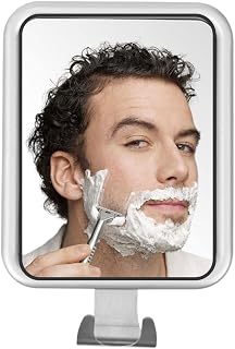 VVGAOGES Shower Mirror Fogless for Shaving,Strong Suction Cup,Razor Holder Shower Shaving Mirror,Anti-Fog Bathroom Shave Mirror for Men & Women (Silver)