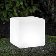 MeLiTec Solar Lamp – Multicoloured Floor Lighting for Garden, Balcony & Patio – Solar Floor Light with Colour Changing – Up to 8 Hours Lighting Time – Includes Battery – Made of Plastic Cube Shape