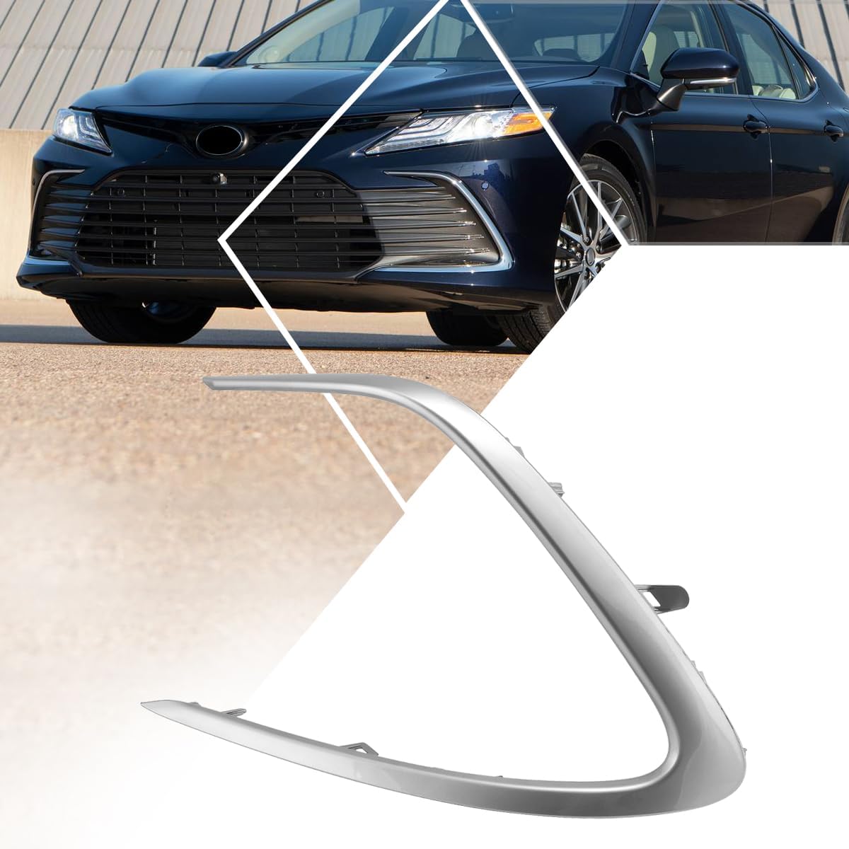 Factory Style Front Left Driver Side Bumper Cover Molding Compatible with 21-23 Toyota Camry LE,Smooth Dark Gray