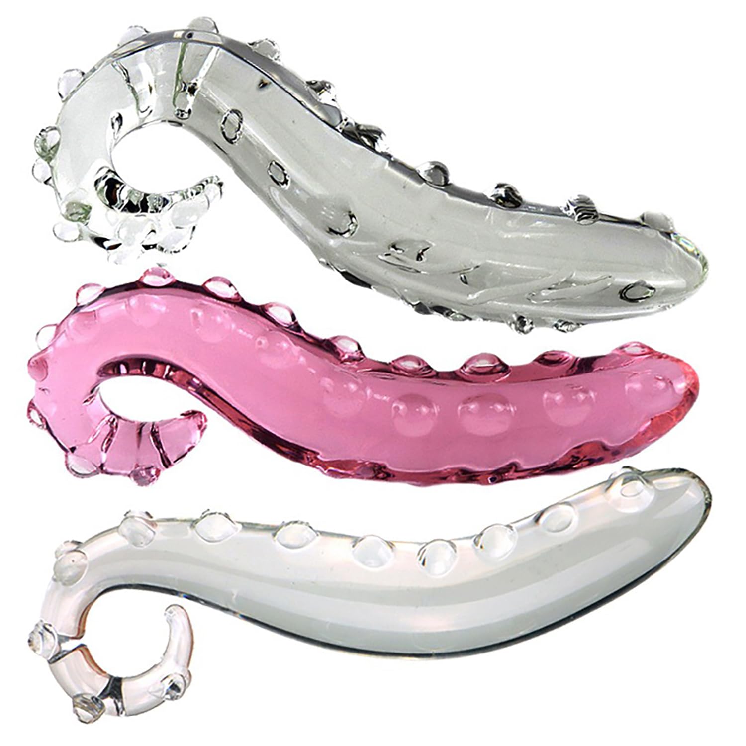 B+c,FUJIEYU Matériel de cristal de verre borosilicon de 17CM long avec le matériel lisse manuel de massage de courbure de bosse