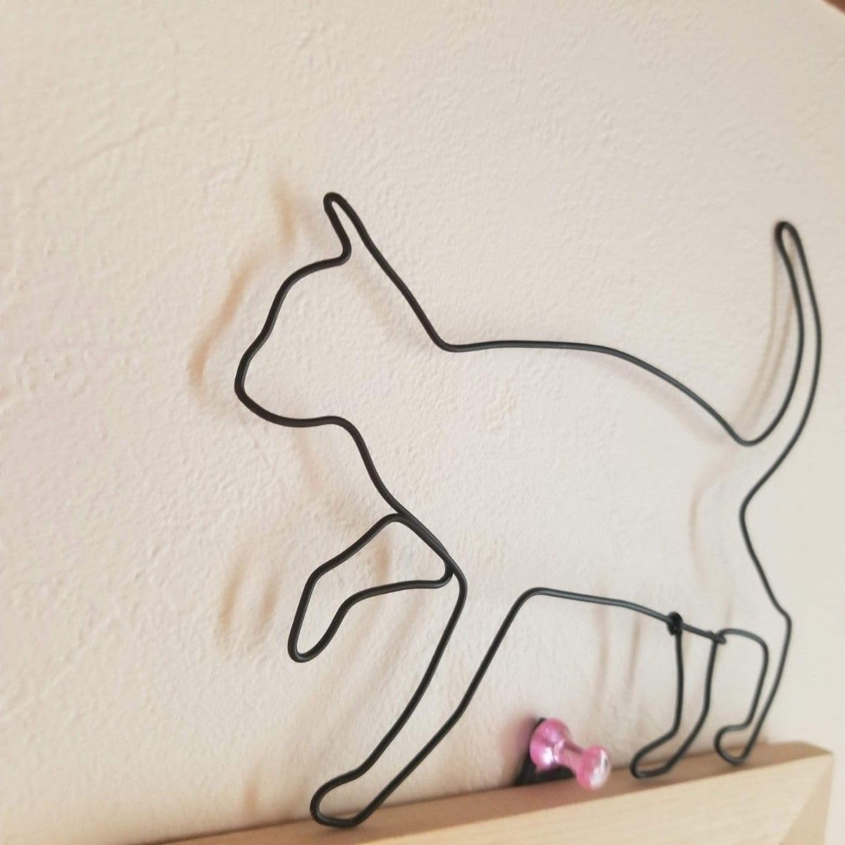 Amazon.co.jp: ねこのさんぽ 親 ねこ ワイヤーアート 壁飾り 