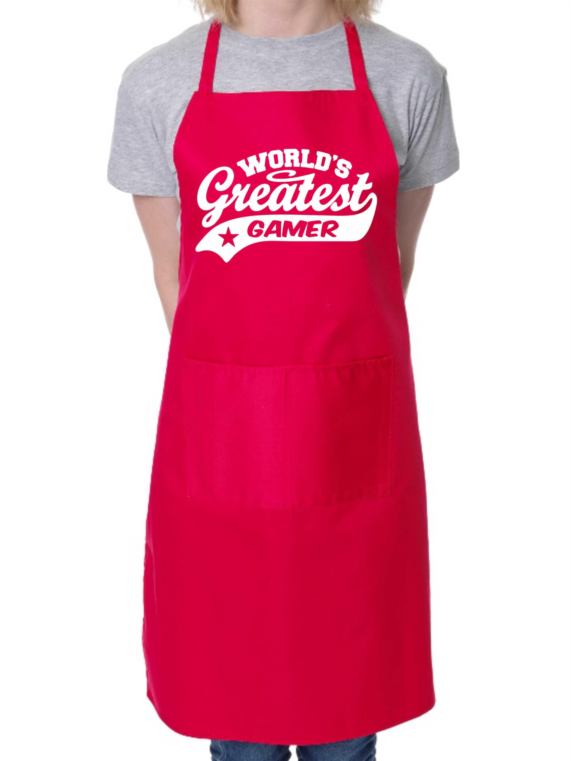 Print4U Apron Greatest Gamer Gift For Her Gift For Him Birthday Present Red