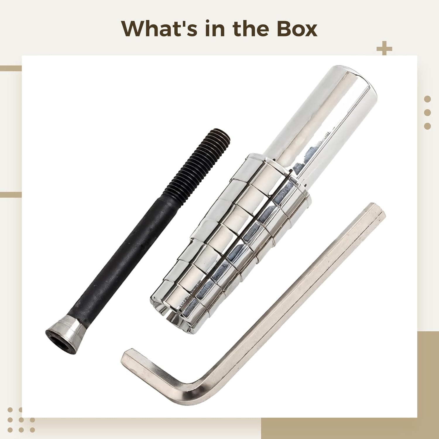 Jewelry Ring Sizer Mandrel Tool Set, Stainless Steel with 7 Sizes from 0.74 to 0.96 Inches, Includes Allen Key