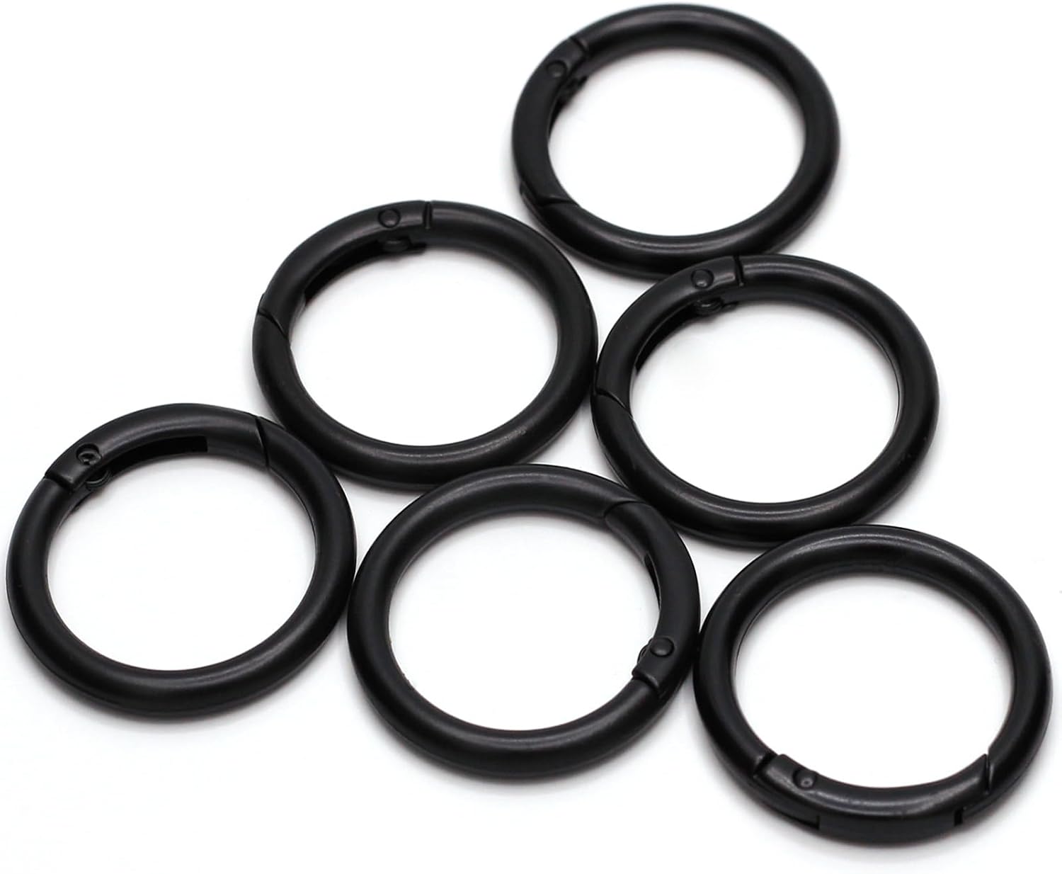 Enosea 10Pcs Zinc Alloy Spring O Ring, 1-1/4" 32mm Gate O Ring Round Carabiner Metal Snap Clip Trigger Spring Keyring Buckle for Bags,Purses