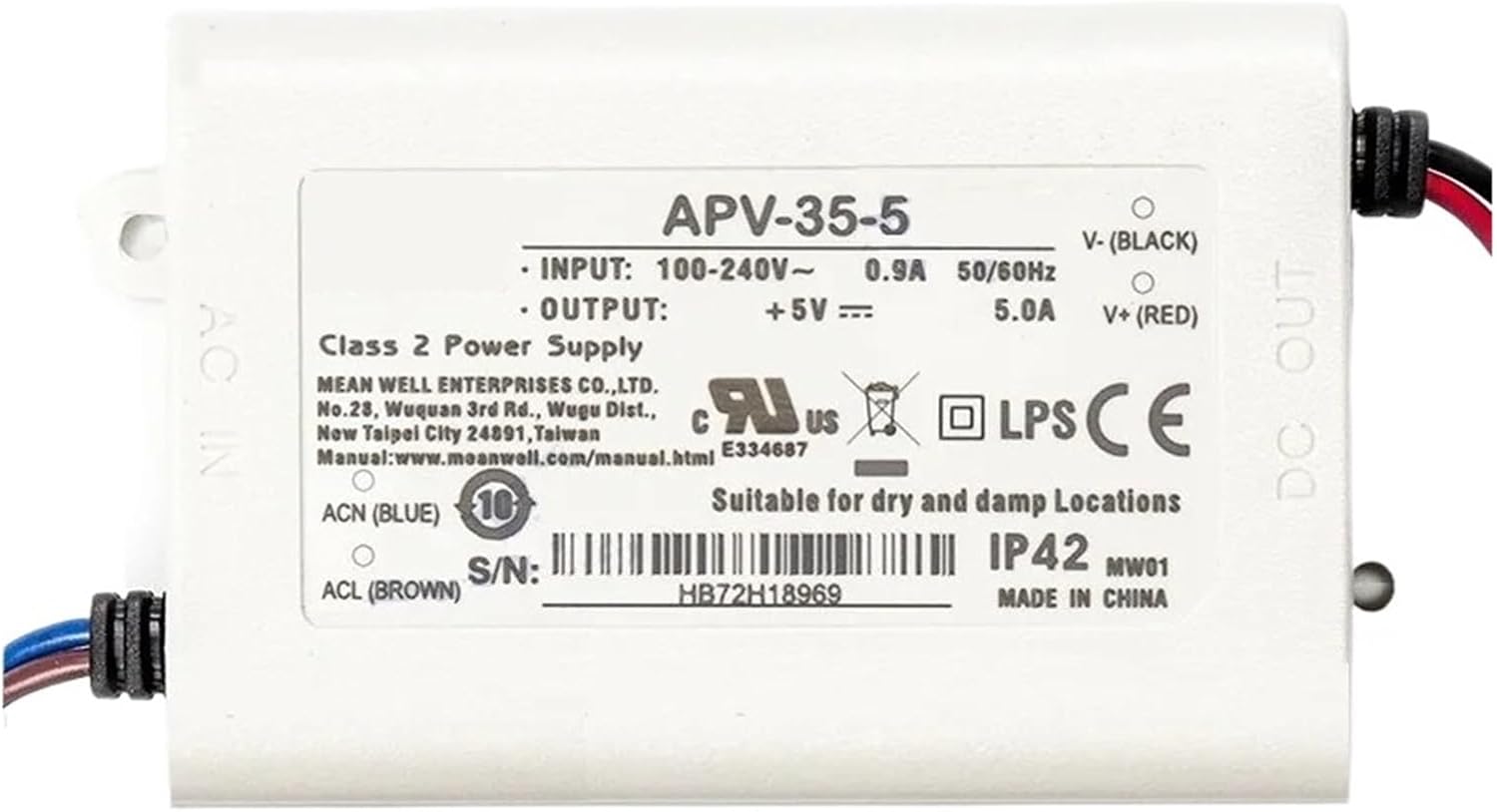 35W Single Output Switching Power Supply APV-35-5 APV-35-12 APV-35-15 APV-35-24 APV-35-36 APV-35(APV-35-36)