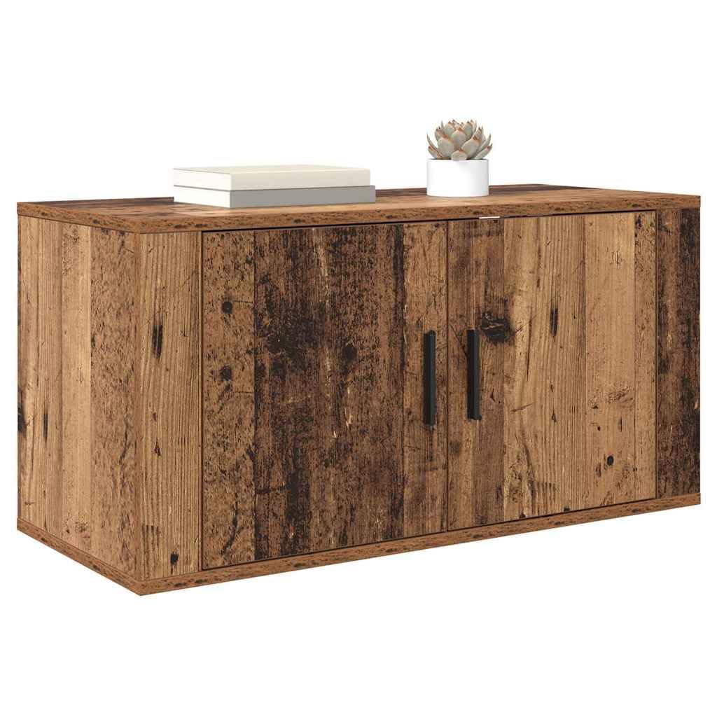 Regał pod telewizor z materiału drewnopochodnego, drewno odpadowe 80 x 34,5 x 40 cm z 2 zawiasami, dużo miejsca do przechowywania, nowoczesny Lowboard do salonu, multimediów i przechowywania