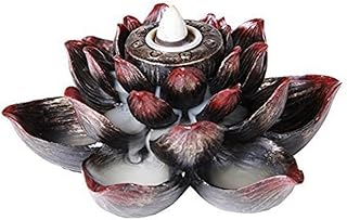 Pacific Giftware Meditation Use Auspicious Lotus Shape Back Flow Cone Incense Burner Holder Infuser