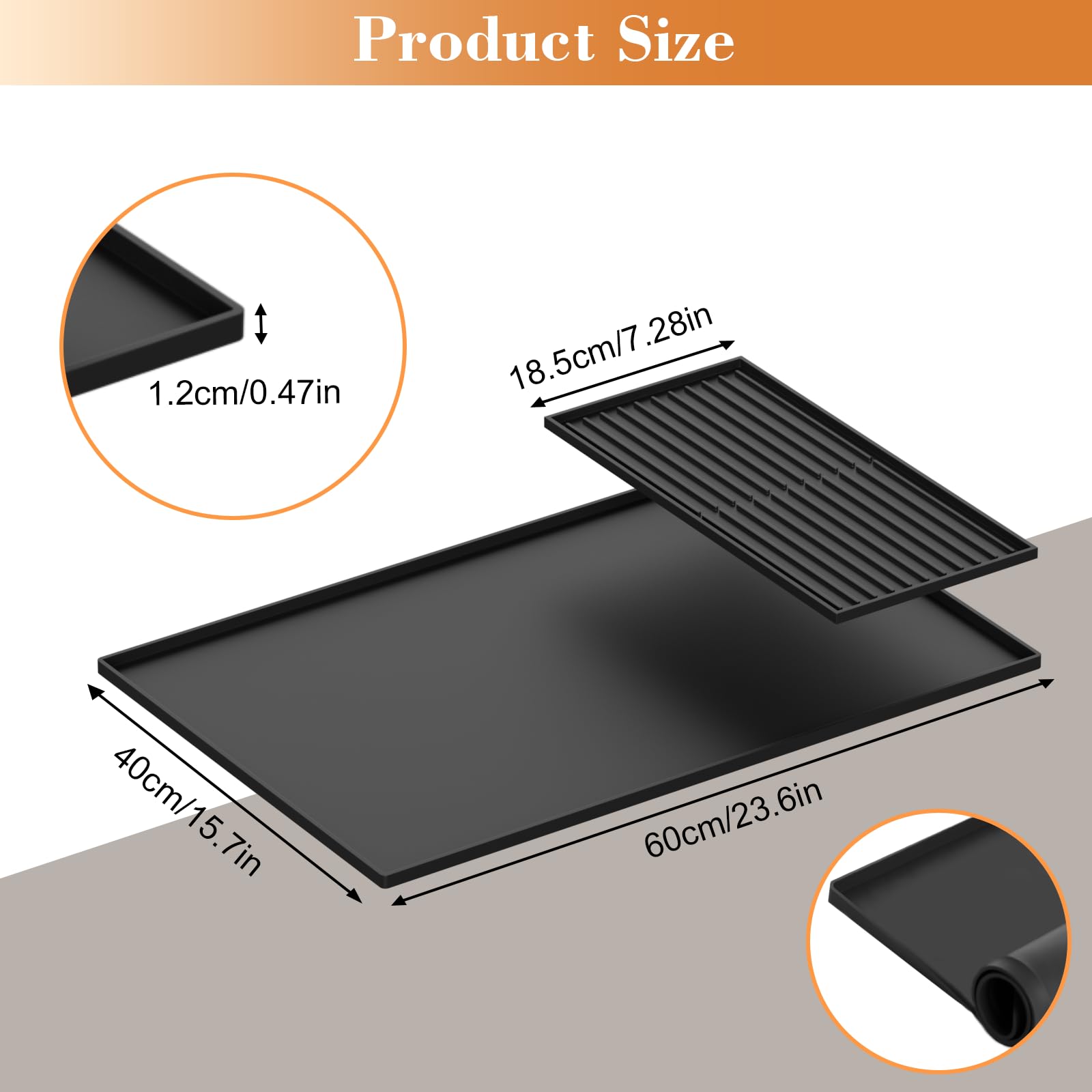 IYYI Tapis De Bar En Silicone Pour Café - Tapis Anti-Dérapant 2-en-1