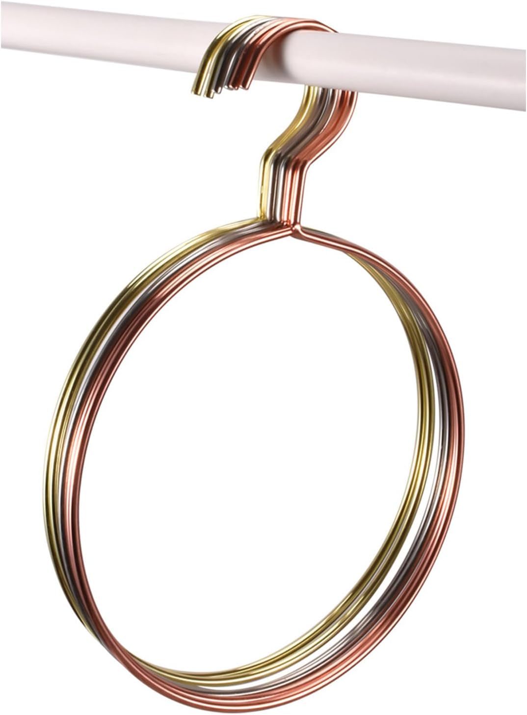 10pcs Iron Round Scarf Hanger Belt Rack Tie Hanging Hooks Closet Organizer Storage Holder for Ties Scarves Clothes Towel Clothes Hanger