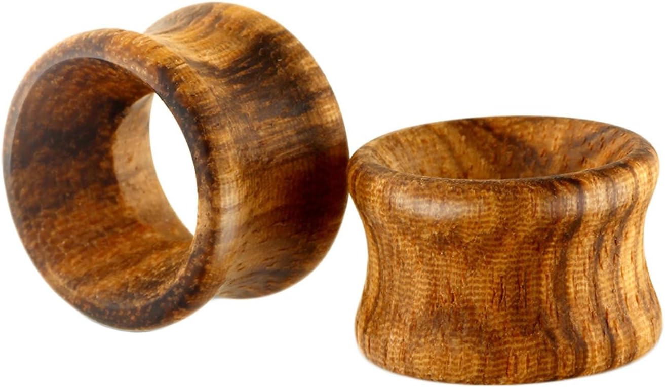 1 Pair Wood Tunnel Gauges For Ears, Plugs and Tunnels For Men Wooden Double Flared Ear Gauges Earrings