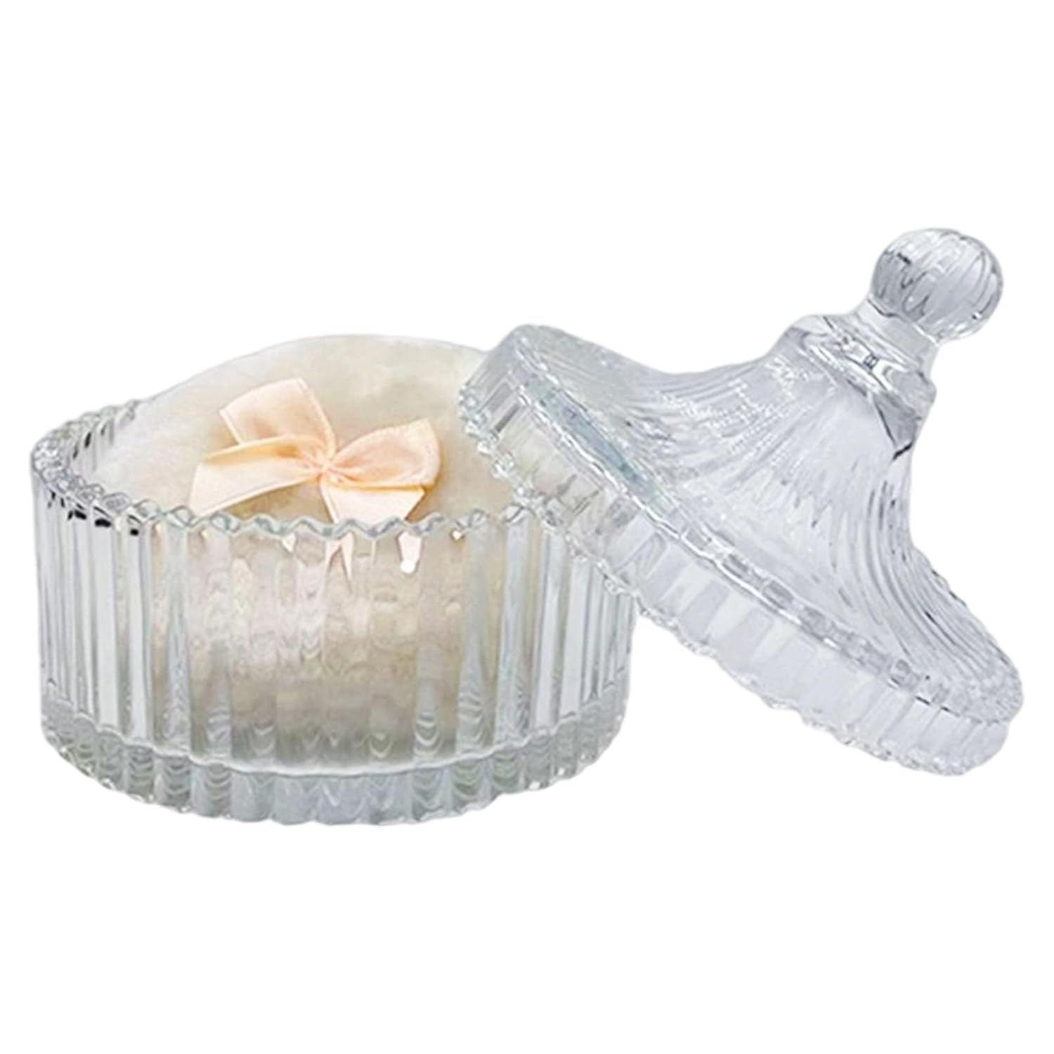 Large Body Powder Puff Glass Cosmetic Jar Compact Case for Makeup Sponges Skincare Makeup Puff Holder