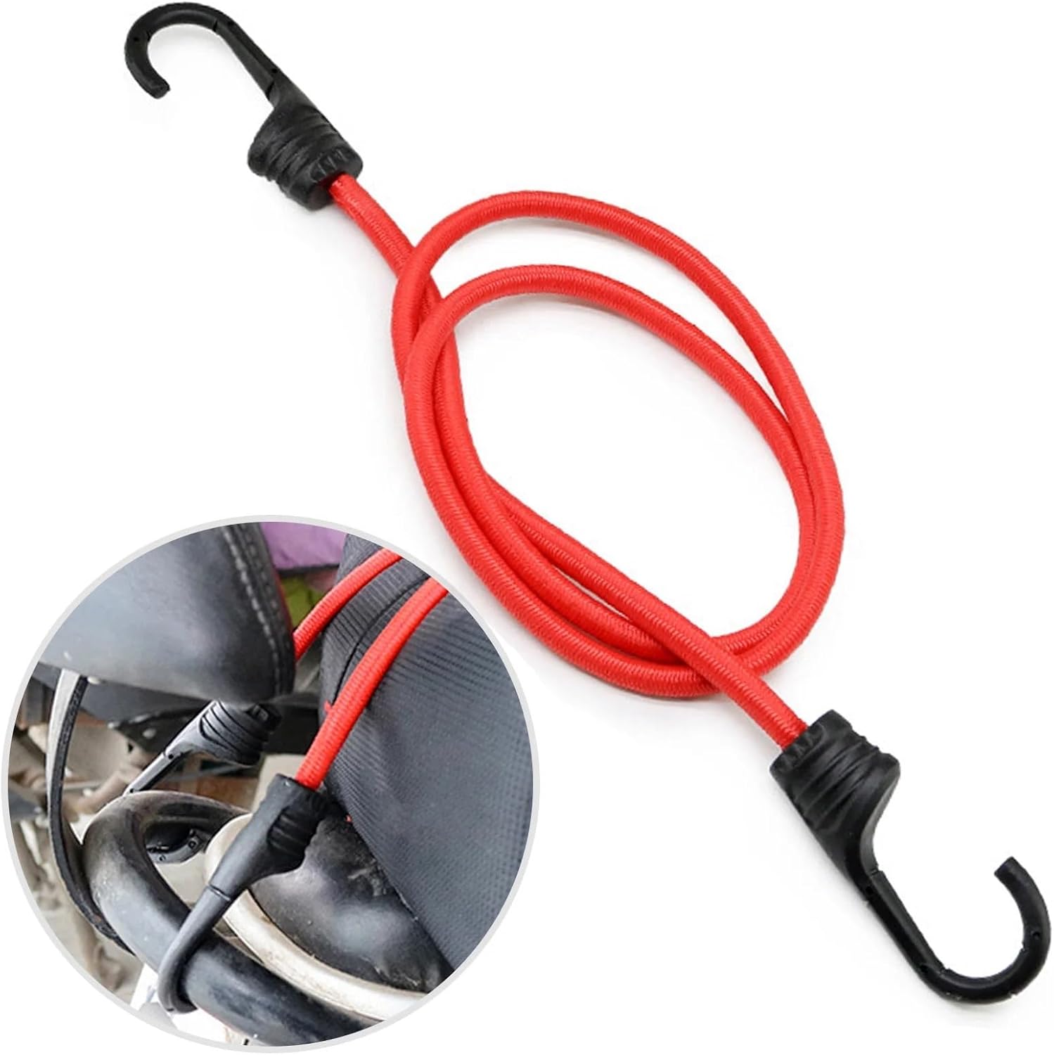 4pcs Elastic Bungee Cords Bungee Straps Assorted Lengths Heavy Duty Bungee Ropes for Bike Tents Camping(30cm)