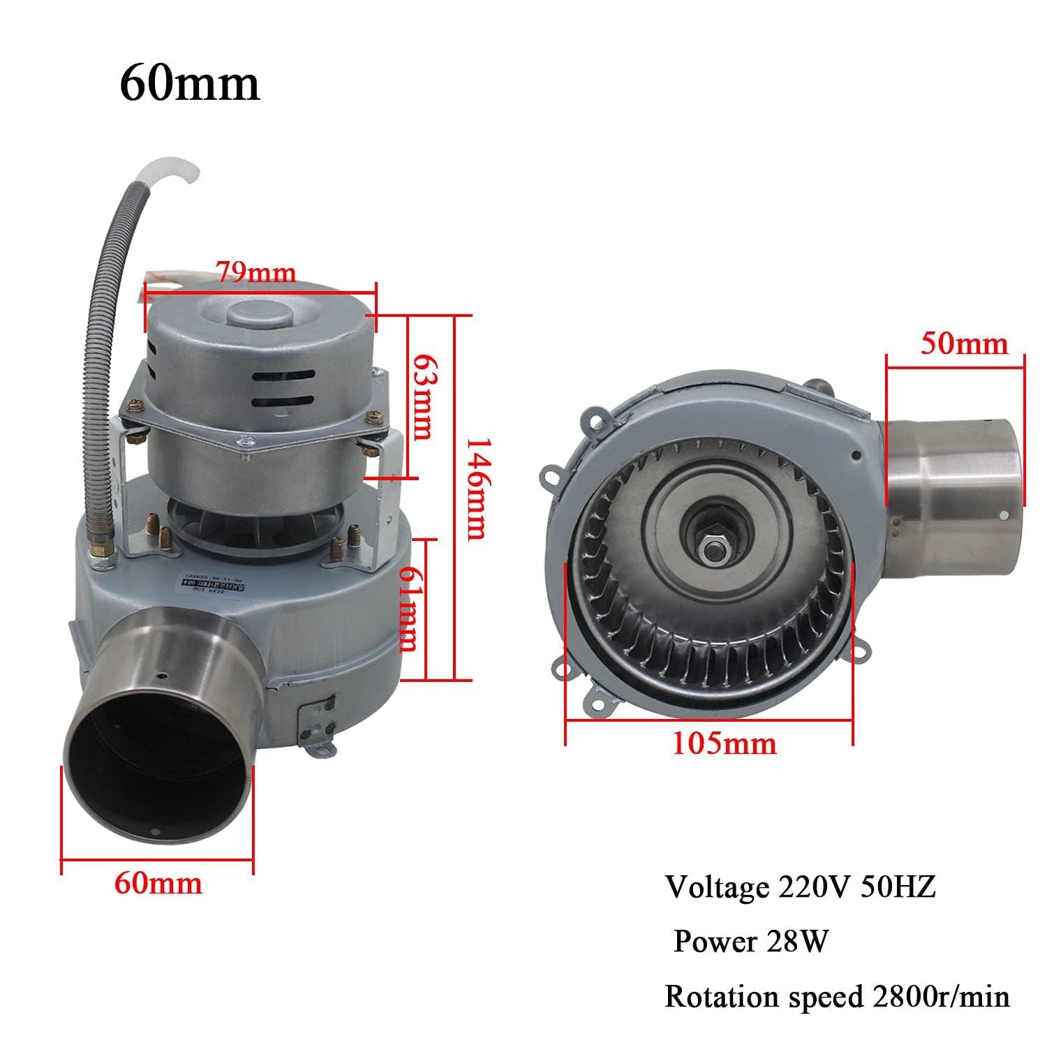 Motore ventilatore centrifugo aria 220v aspiratore radiale cappa motore caldaia ventola estrattore
