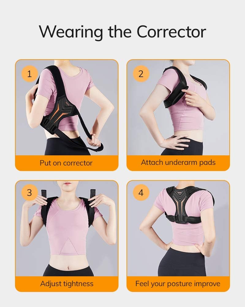 AEVO Compact Posture Corrector for Men and Women, Adjustable Upper Back Brace for Clavicle Support, Neck, Shoulder, and Back Pain Relief, Invisible Comfortable Back Straightener, L