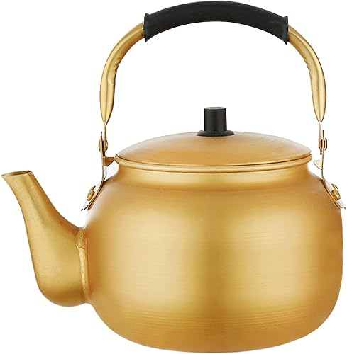 YUHANG Hervidor de té de aluminio, mango antiquemaduras, adecuado para vino, sopa o cualquier bebida, teteras de camping, fiestas de barbacoa,