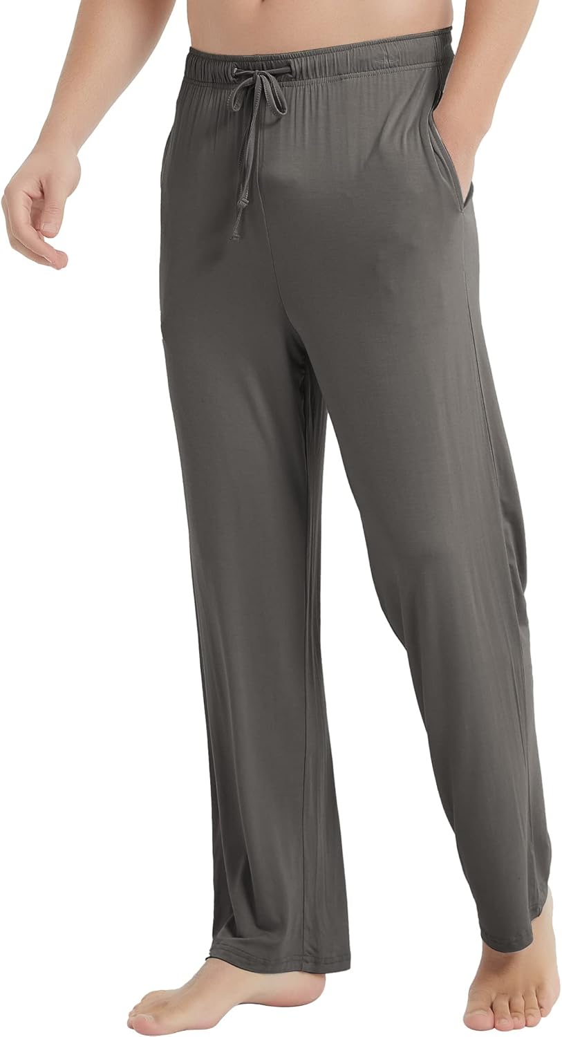 GYS Men's Bamboo Viscose Pajama Pants, Soft Sleep Lounge Pants Comfy Pj Bottoms with Pockets & Drawstring - Image 2