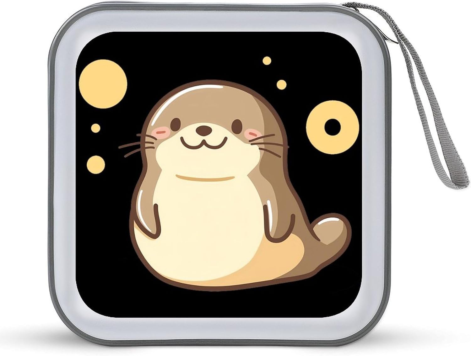 Cute Seals CD Case DVD Storage Holder Binder 40 Capacity | protective,hard case,protable loop,travel car use,zippered closure