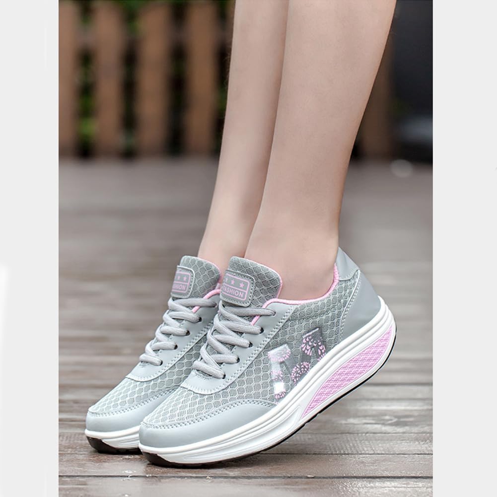 Sneaker Donna Dimagrante Passeggio Scarpe Ginnastica Fitness Cunei Piattaforma Scarpe da Camminata