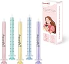 Baby Medicine Dispenser Syringe For Children,Oral Syringes, Liquid Plastic Syringe Without Needle,Leak proof Dosing Tools,5 Uniquely Colour Syringes - 5 Pack