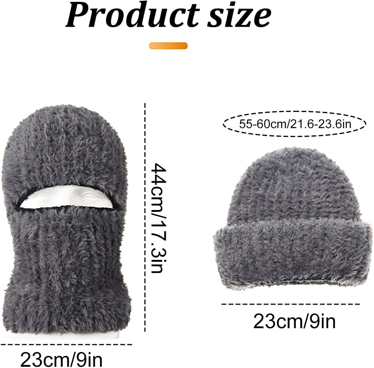 Balaclavas Fluffy Plush Ski Mask for Men Women Full Face Windproof Warm Knitted Hat Winter Hiking Climbing Motorcycle Mask
