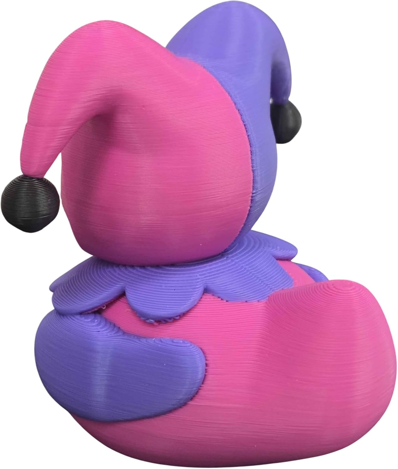 Colorful Jester Duck Collectible Figurine - Striking Harlequin Desk Decor for Unique Shelf Display or Gift - 3D Printed in Canada image 5