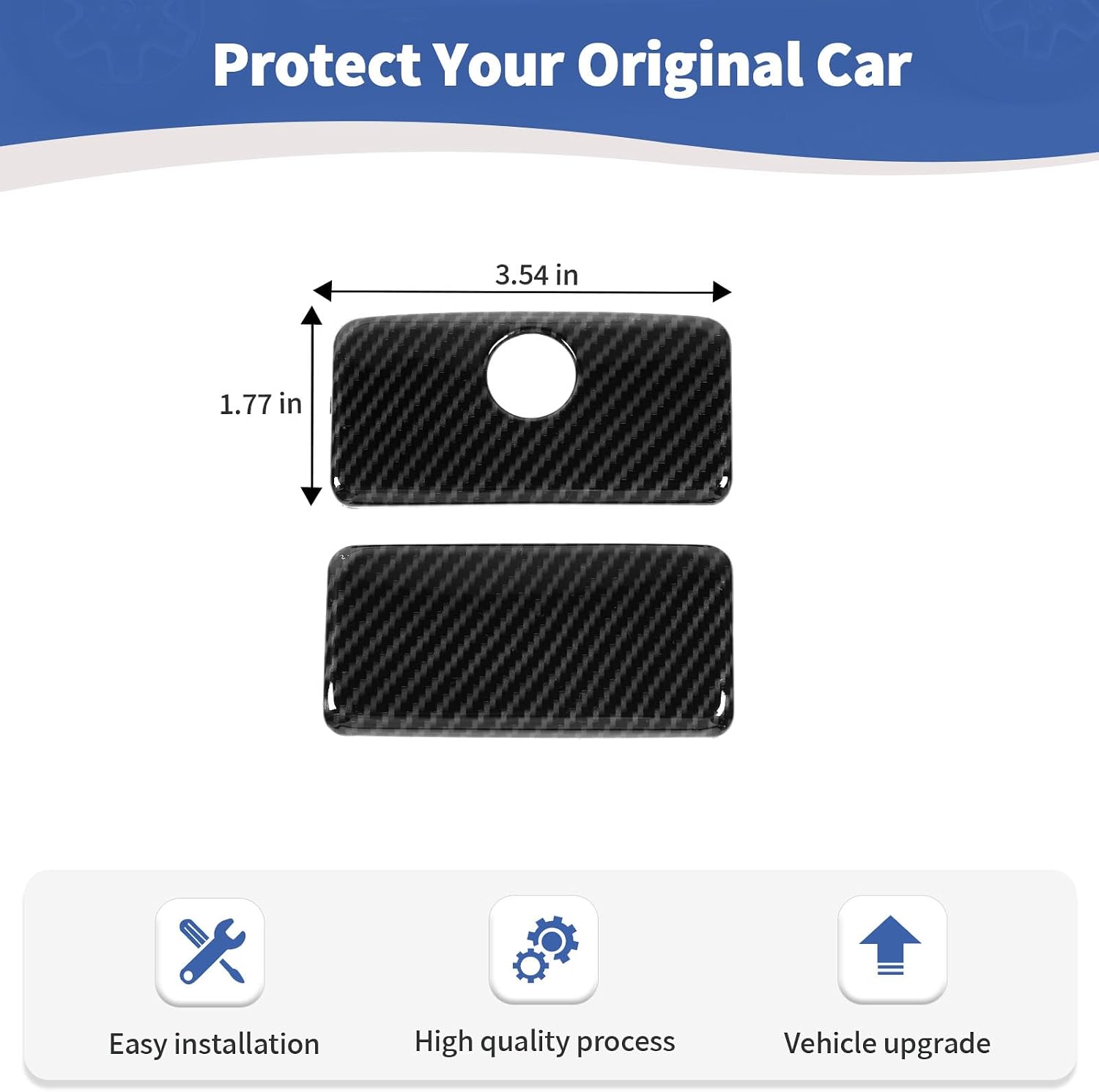 RT-TCZ for Silverado Glove Box Handle Lock Trim Cover for Chevy Silverado GMC Sierra 2014-2018 Black Carbon Fiber Interior Accessories