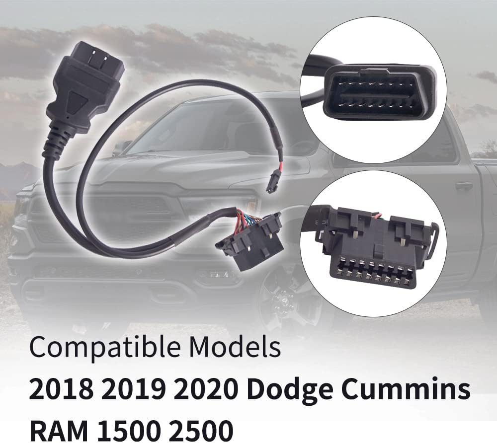 Gate OBD2 Cable Compatible with Dodge Cummins RAM 1500 2500 2018 2019 2020, Plug and Play