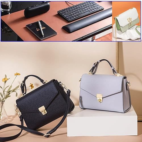 Miniatura 9 de Rollo de hojas de piel sintética de color liso liso de 12 x 53 pulgadas, muy adecuadas para hacer manualidades, aretes de cuero, lazos, costura